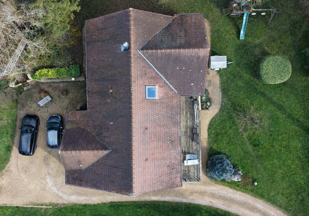 inspection toiture, vue aérienne